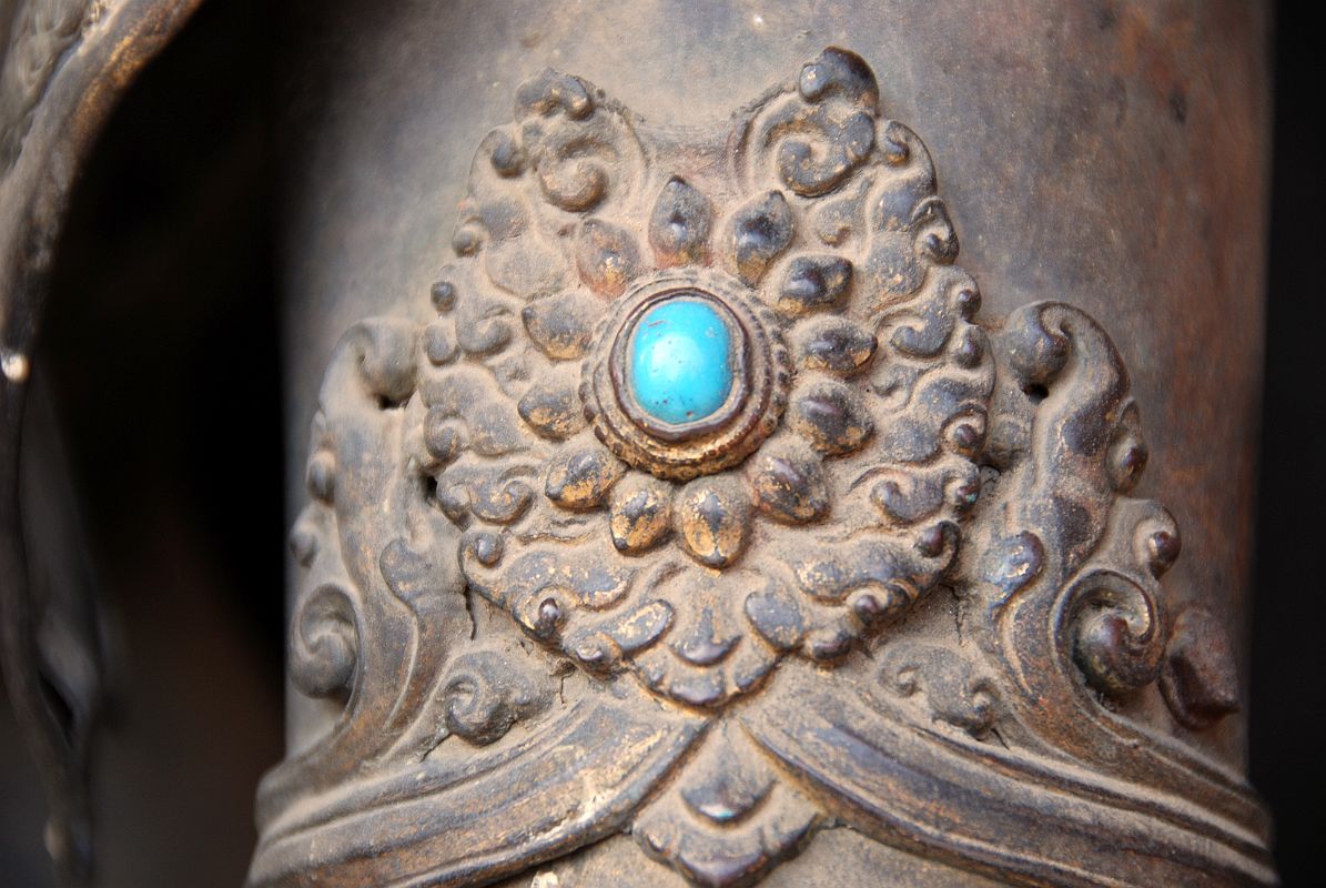 Kathmandu Patan Durbar Square Mul Chowk 16 River Goddess Ganga Arm Bicep With Jewel Close Up 